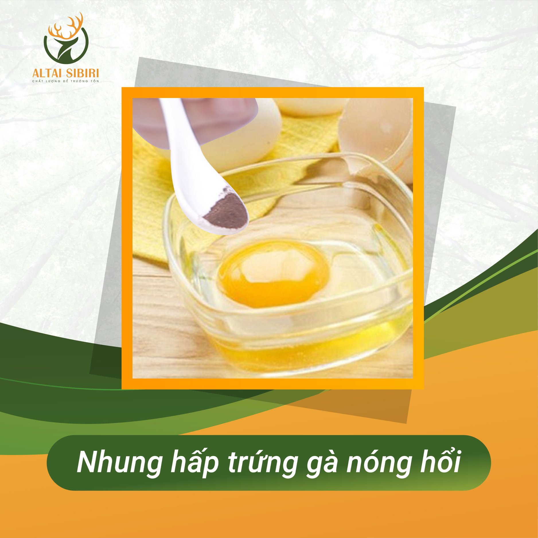 trứng gà hấp bột nhung hươu